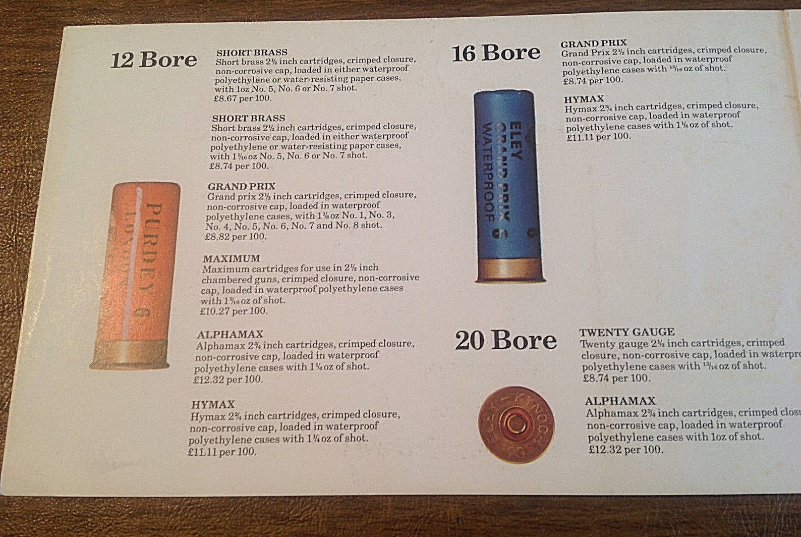 VINTAGE GUN CARTRIDGES CATALOG,