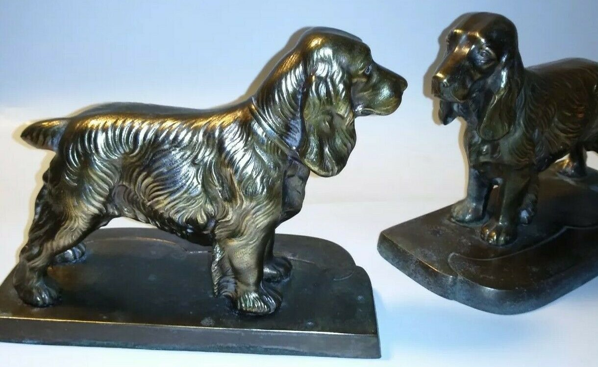 Image for PAIR OF VINTAGE COCKER SPANIELS BOOKENDS -
